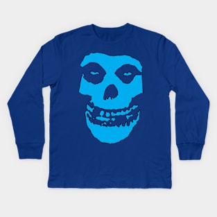 Crimson Ghost - Blue Solid Kids Long Sleeve T-Shirt